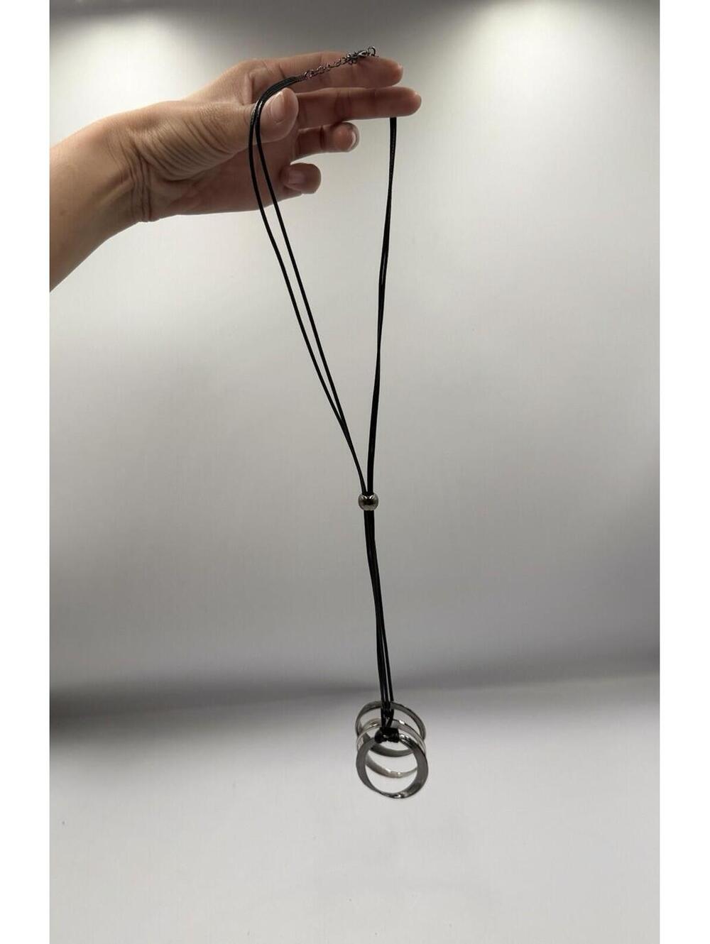 2000s Inspired Layered Ring Cord Necklace